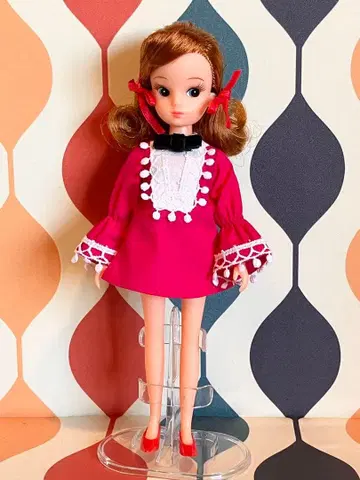 복각 초대 리카짱 사이즈 핸드메이드 레트로 원피스