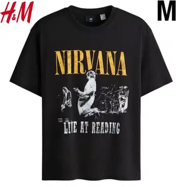 새상품 H&M x 닐바나 Nirvana 콜라보 밴딩T셔츠 M