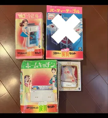 앤티크 리카짱 인형용 드레서와 냉장고 세트