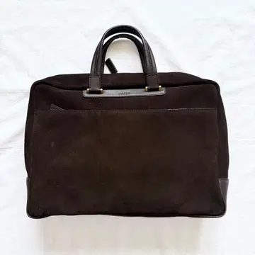 BALLY 브리프 케이스 스웨이드 다크 브라운