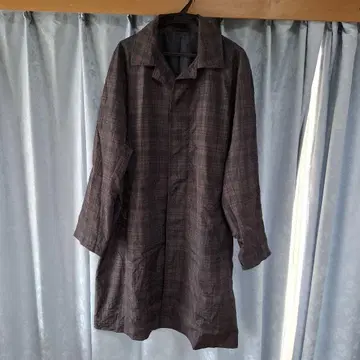 H&M 스텐카라 코트 브라운 계열 체크 무늬