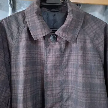 H&M 스텐카라 코트 브라운 계열 체크 무늬