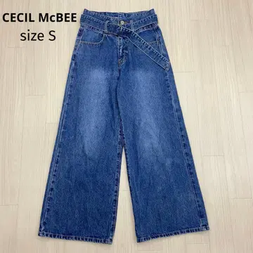 CECIL McBEE 세실 맥비 하이웨스트 데님 와이드 팬츠