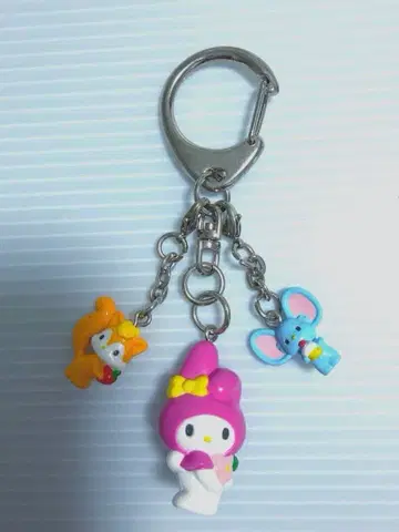 삼단 키링 마이멜로디 플랫 군 헤이세이 레트로 산리오 레어