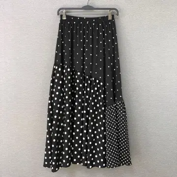 BEARDSLEY 도트 패치워크 롱 스커트 1 블랙