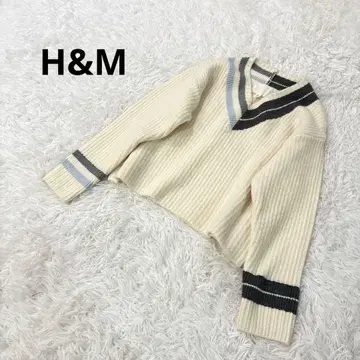 [ 에이치앤엠 ] 긴팔 V넥 니트 멀티 컬러 풀오버 캐주얼