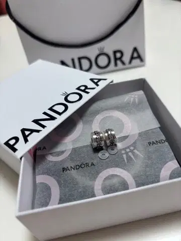 판도라 참 클립 2개 세트 핑크 스톤