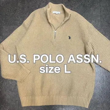 U.S. POLO ASSN. 하프 지퍼 니트 스웨터 루즈한 사이즈