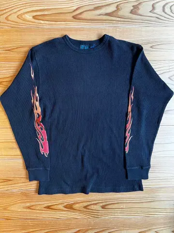 [ 90s USA 기획 ] M.Hidary사제 파이어 패턴 써멀 L 블랙