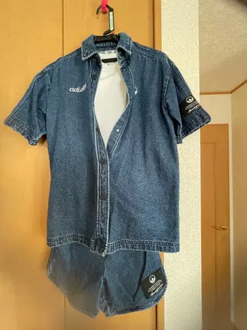 adidas 데님 셔츠 & 숏팬츠 3점 세트