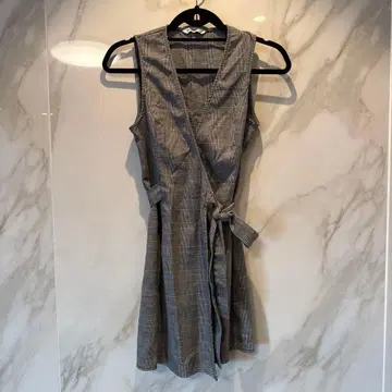 스트라디바리우스 체크 원피스 그레이 S