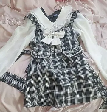 노에미 시어 체크 절개 셋업