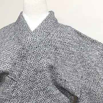 미착용 코몬 총시보리 네이비 나염 사야가라 탈착식 옷깃 기모노 016k