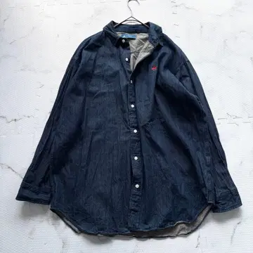 새상품급 폴로 인디고 데님 셔츠 오버 사이즈