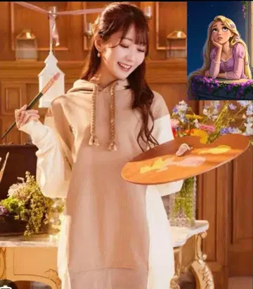 메종 드 플뢰르 라푼젤 후드 맨투맨 디즈니 콜라보 완판템