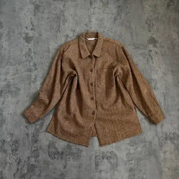 빈티지 헤링본 유러피언 스타일 네프 브라운 레트로 셔츠