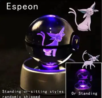포켓몬 에브이 크리스탈 볼 LED 받침대 포함