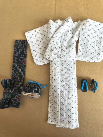 제니 momoko용 유카타, 오비 4점 세트 일본 정통의상 소품