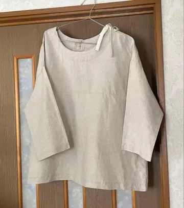 네스트로브 린넨 오우사라시 드로우 스트링 블라우스 내추럴