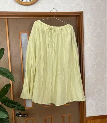 네스트로브 코튼 린넨 실크 개더 볼륨 스커트