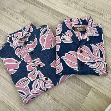 하와이안 셔츠 남성/여성 2장 세트 페어