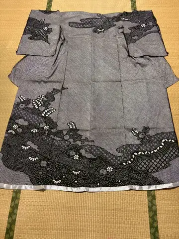 호몬기 시보리 화이트 블랙 순수 실크 새상품 미재단