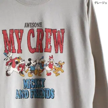 미키 미니 디즈니 긴팔 T셔츠 롱티 M 그레이지 친구들