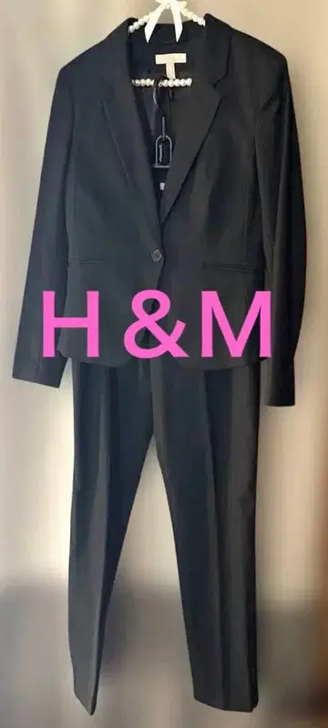 H&M 팬츠 수트 상하의 세트 블랙 졸업식, 입학식