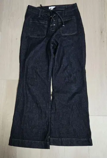 [ H&M ] 다크 데님 레이스업 팬츠 EUR40