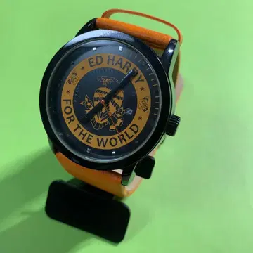 에드하디 손목시계 가죽 벨트 이글 다이얼 오렌지 배터리 방전