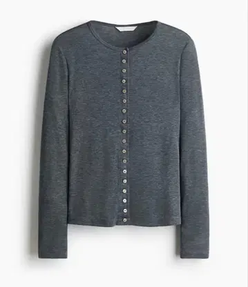 새상품 H&M 시어 가디건 다크 그레이 멜란지