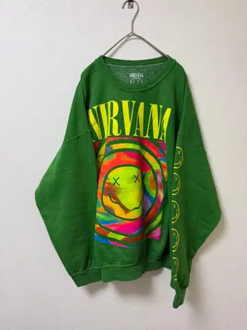 Nirvana 맨투맨 S/M 빅 사이즈 XL 상당 그린