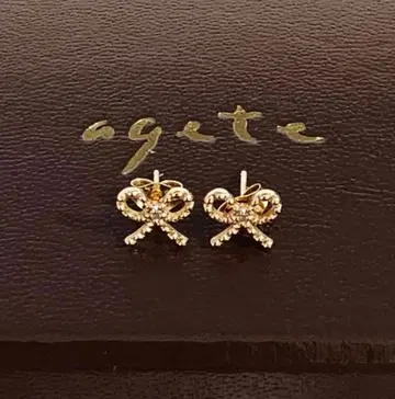 agete k10 리본 귀걸이