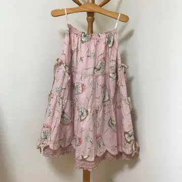 핑크하우스 스노우드롭 미디 기장 스커트