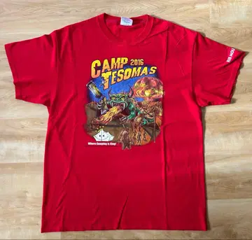 CAMP TESOMAS 2016 보이 스카우트 몬스터 T셔츠 L 빨간색