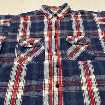 좋은 배색 80's 빈티지 FIVE BROTHER 플란넬 셔츠 사이즈 L