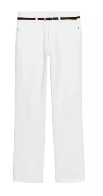 ZARA 화이트 스트레이트 데님 벨트 포함