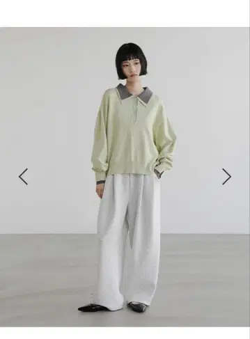 로리즈팜 바이컬러 니트 폴로 LS