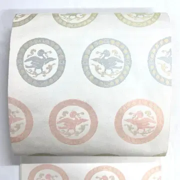 후쿠로 오비 전통 새 문양 원호 컬러풀 기모노 오비 027k