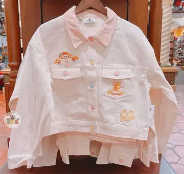 상하이 디즈니 이스터 봄날 봄 푸우 아우터 데님 자켓 새상품