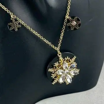 소니아 리키엘 목걸이 눈꽃송이 비쥬 골드 R 로고
