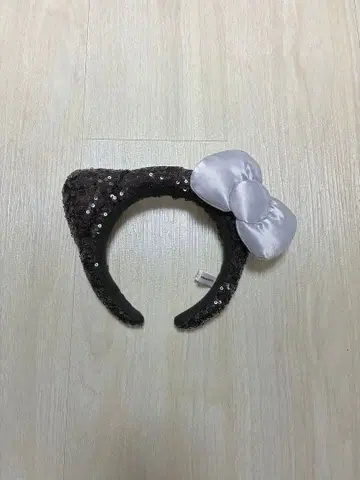고양이 귀 머리띠 실버 리본 포함
