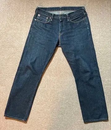 45rpm 다크 네이비 스트레이트 데님 5 포켓 적색 셀비지