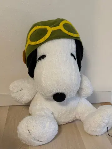 스누피 봉제 인형 빅 사이즈 고글 포함