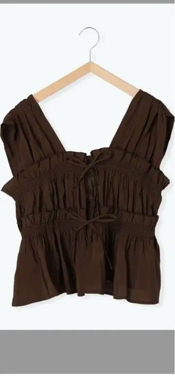 ehko sopo 리본 슬리브리스 블라우스 새상품