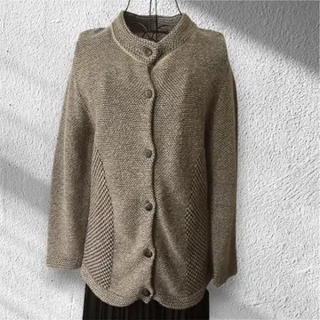 vintage 울 혼방 니트 가디건 일본제 북유럽 스타일 레트로 프렌치