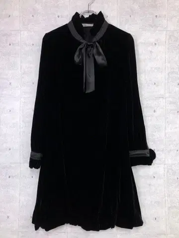 DAMA 오시다 히로미 레트로 걸리시 모드 구제 의류 리본 벨로아 원피스