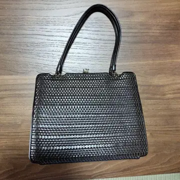 빈티지 핸드백 포멀백 뜨개질 천연 가죽 쇼와 레트로