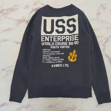 AVIREX LTD. USN 네이비 맨투맨 백 프린트