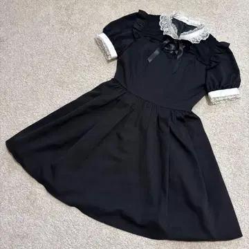 새상품 시크릿허니 프릴 리본 원피스 블랙 사이즈2